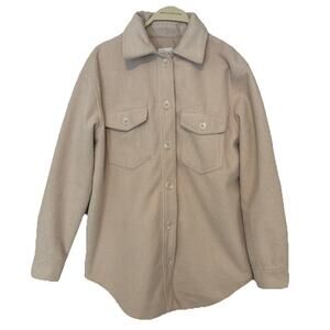 Joie Woman's Tan Shacket Button Down Shirt Coat Size Medium